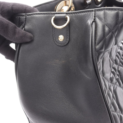 レディ 95.22 カナージュ ラージ ハンドバッグ レザー ブラック 2WAY クリスチャンディオール バッグ Christian Dior