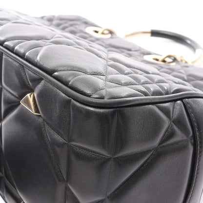 レディ 95.22 カナージュ ラージ ハンドバッグ レザー ブラック 2WAY クリスチャンディオール バッグ Christian Dior
