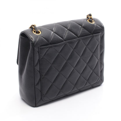 マトラッセ チェーンショルダーバッグ キャビアスキン ブラック ゴールド金具 シャネル バッグ CHANEL