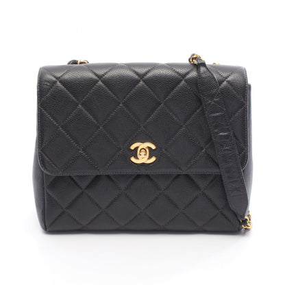 マトラッセ チェーンショルダーバッグ キャビアスキン ブラック ゴールド金具 シャネル バッグ CHANEL