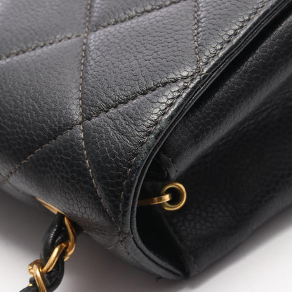 マトラッセ チェーンショルダーバッグ キャビアスキン ブラック ゴールド金具 シャネル バッグ CHANEL