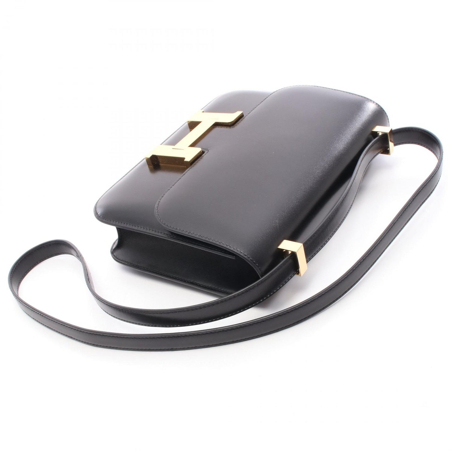 コンスタンス24 ミロワール ショルダーバッグ ボックスカーフ ブラック ゴールド金具 W刻印 エルメス バッグ HERMES