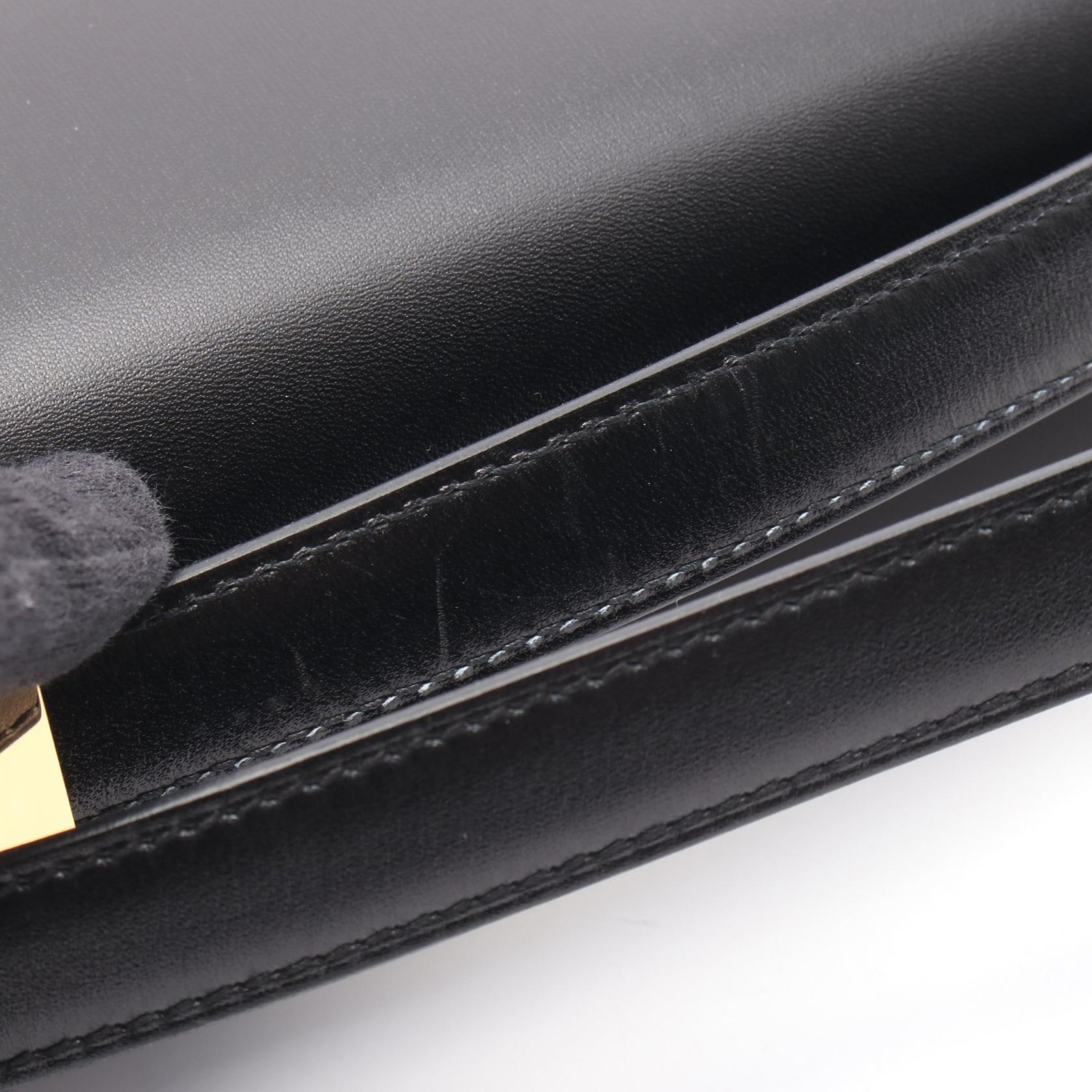 コンスタンス24 ミロワール ショルダーバッグ ボックスカーフ ブラック ゴールド金具 W刻印 エルメス バッグ HERMES