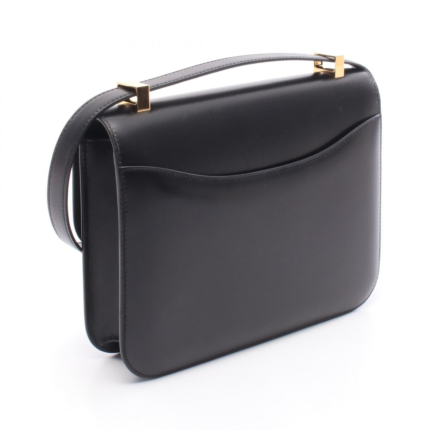コンスタンス24 ミロワール ショルダーバッグ ボックスカーフ ブラック ゴールド金具 W刻印 エルメス バッグ HERMES