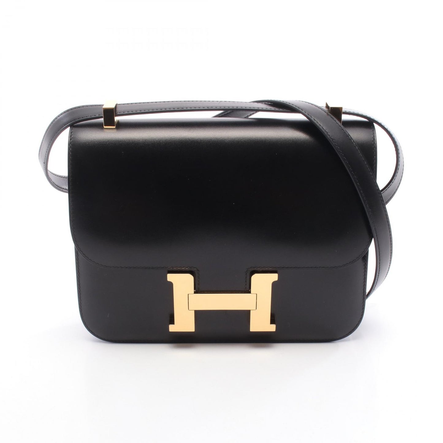 コンスタンス24 ミロワール ショルダーバッグ ボックスカーフ ブラック ゴールド金具 W刻印 エルメス バッグ HERMES