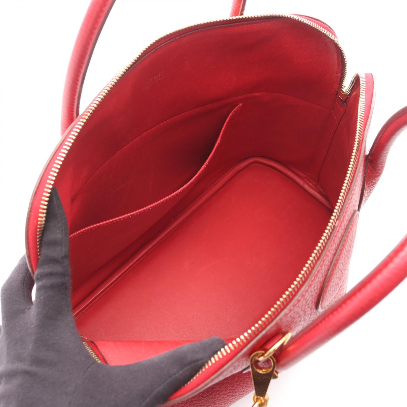 ボリード37 ルージュヴィフ ハンドバッグ フィヨルド レッド ゴールド金具 2WAY □G刻印 エルメス バッグ HERMES