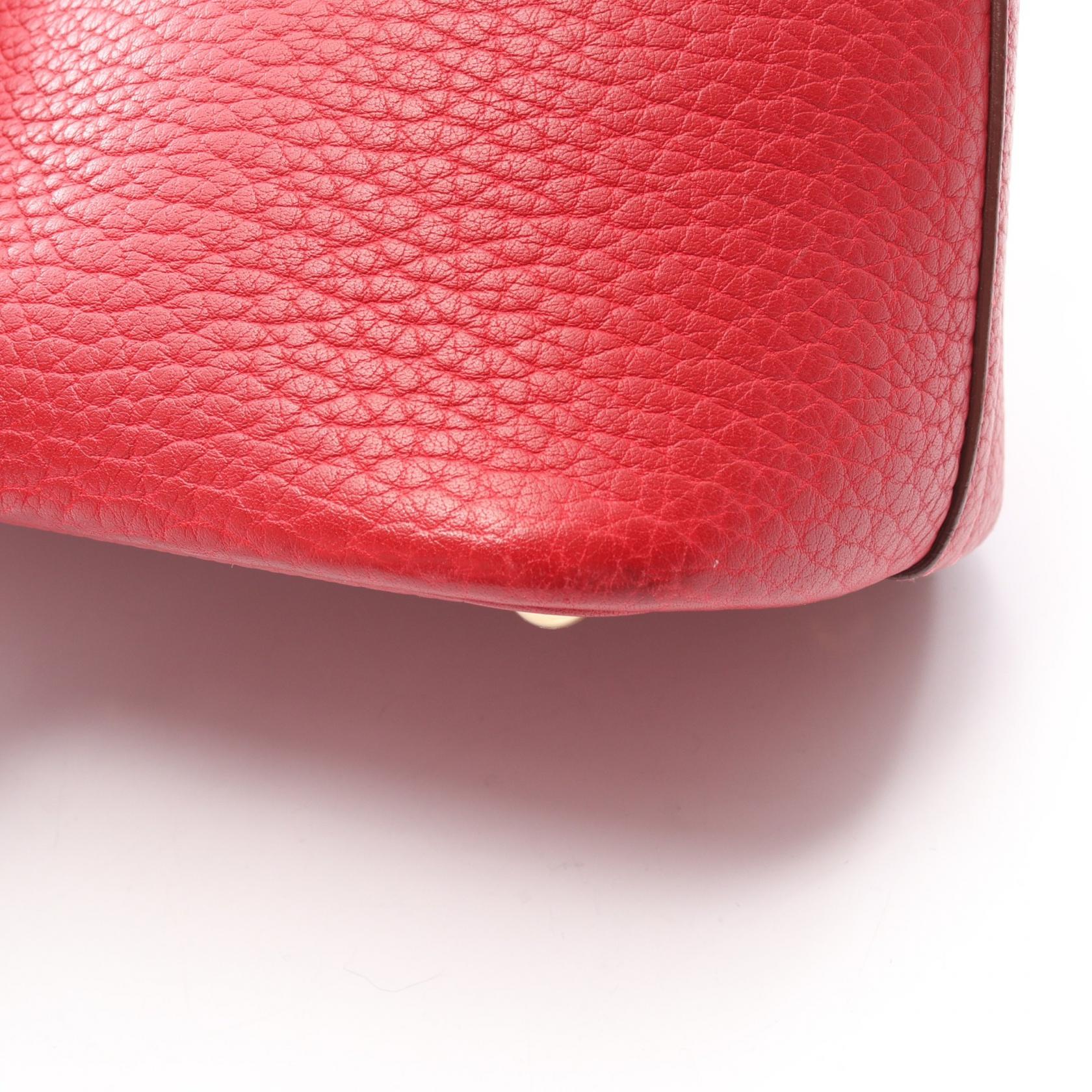ボリード37 ルージュヴィフ ハンドバッグ フィヨルド レッド ゴールド金具 2WAY □G刻印 エルメス バッグ HERMES
