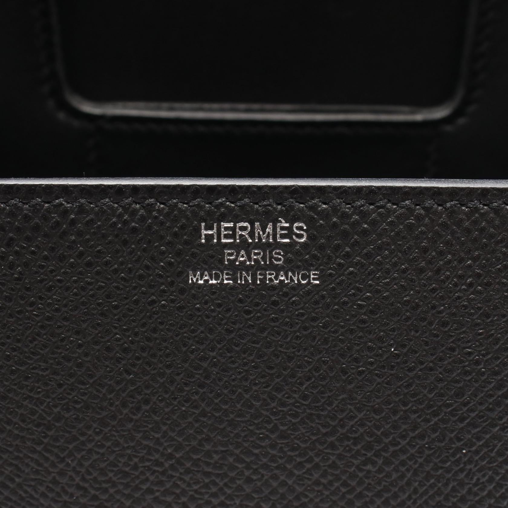 デッラ カヴァッレリア ミニ ショルダーバッグ ヴォーエプソン ブラック シルバー金具 W刻印 エルメス バッグ HERMES