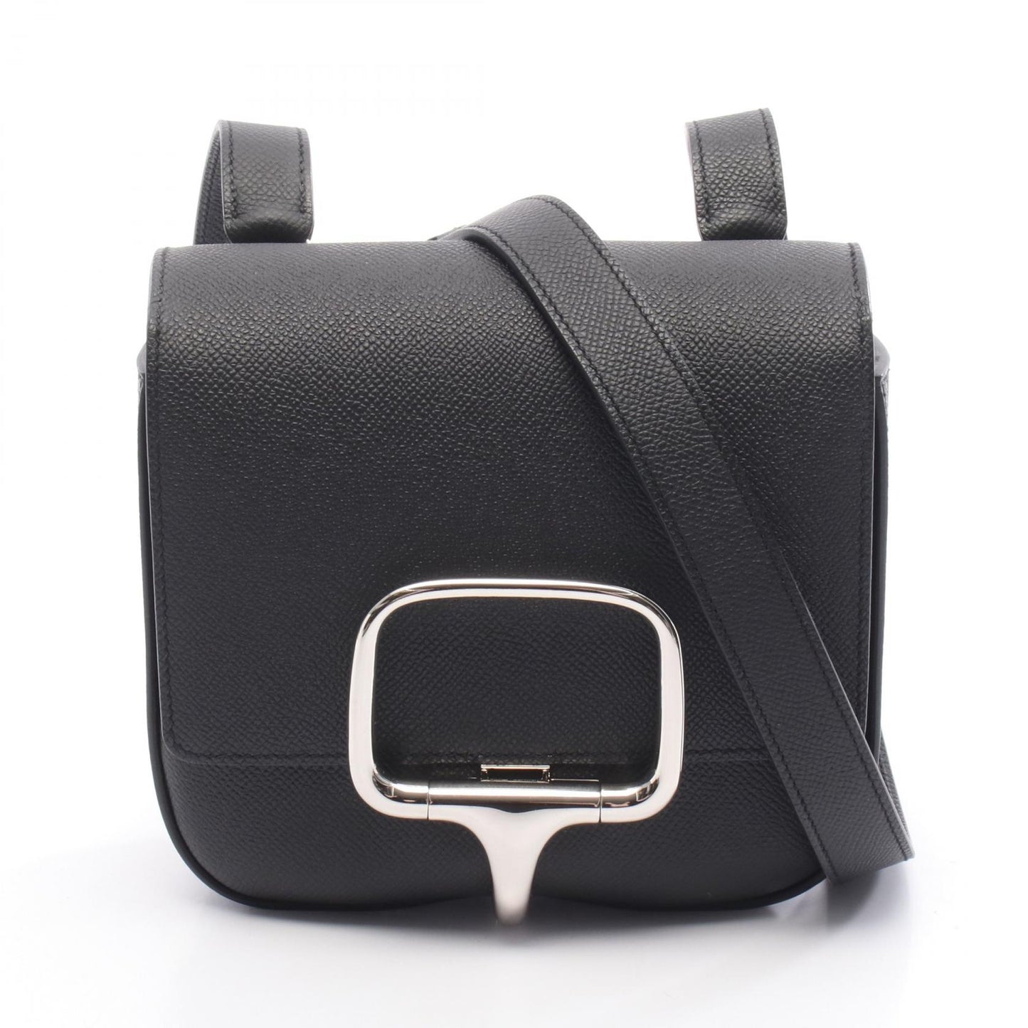 デッラ カヴァッレリア ミニ ショルダーバッグ ヴォーエプソン ブラック シルバー金具 W刻印 エルメス バッグ HERMES