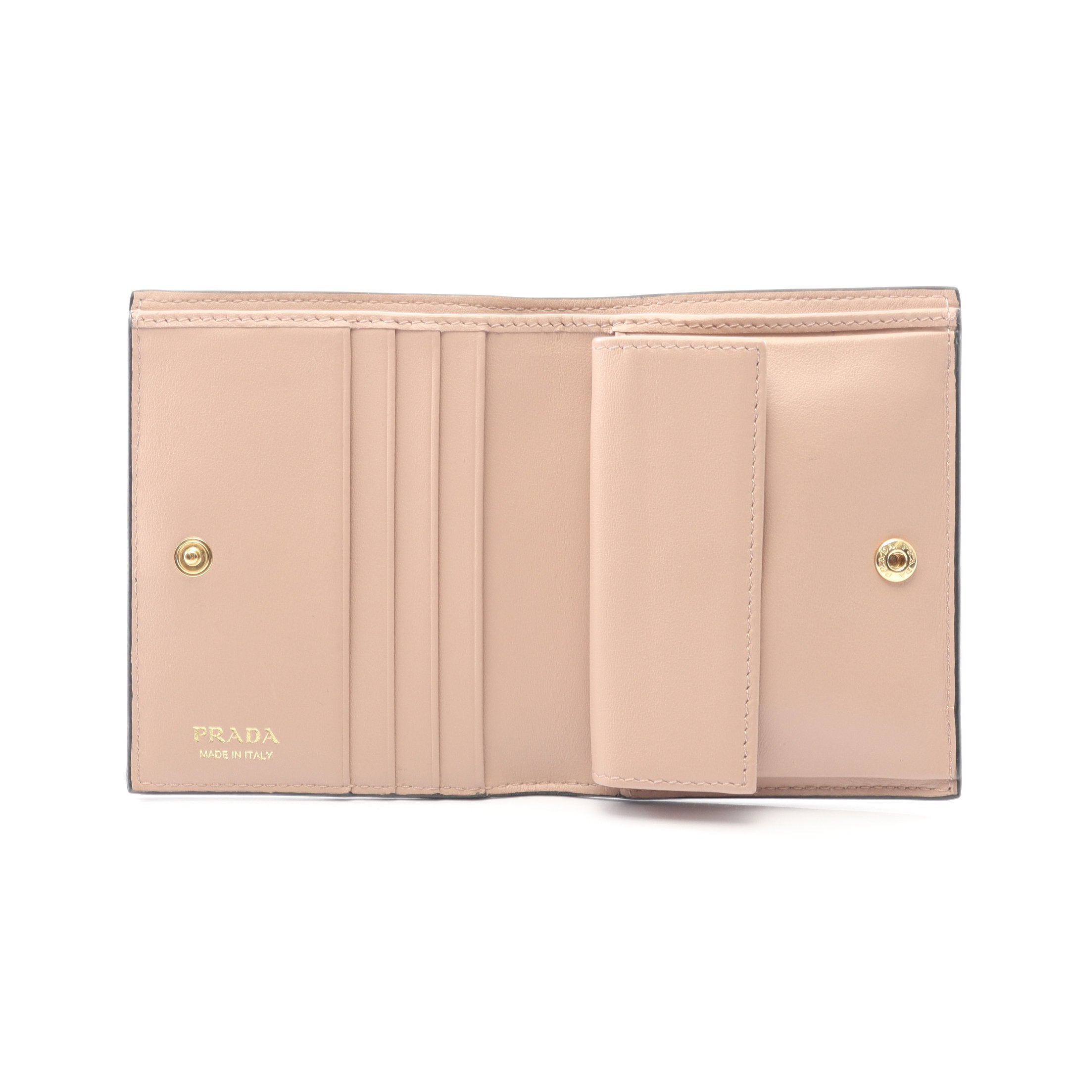 PRADA プラダ 二つ折り財布 ピンクベージュ サイファーノ 本革 財布