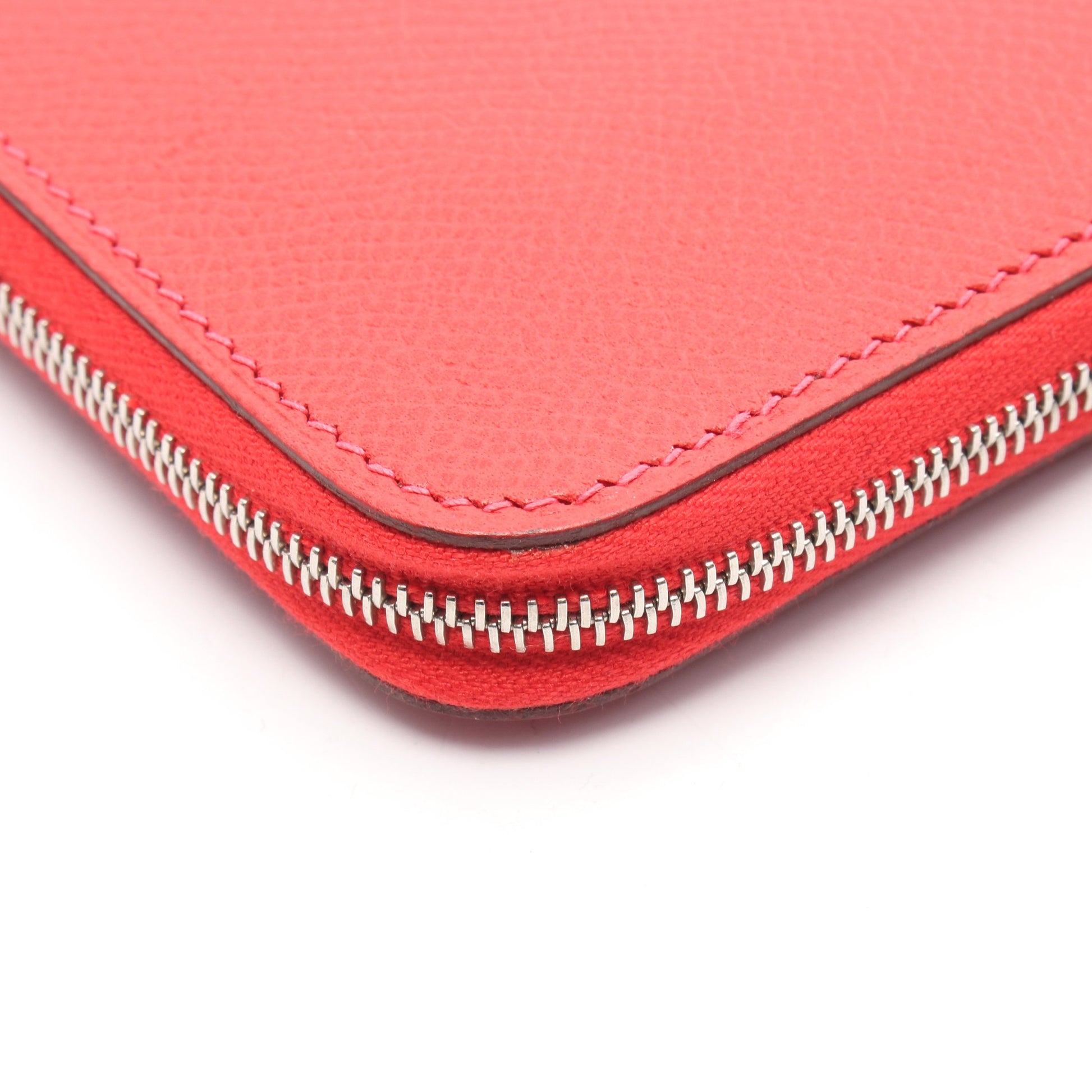 アザップロング ルージュガランス ラウンドファスナー長財布 ヴォーエプソン レッド シルバー金具 □J刻印 エルメス 財布・小物 HERMES