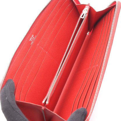 アザップロング ルージュガランス ラウンドファスナー長財布 ヴォーエプソン レッド シルバー金具 □J刻印 エルメス 財布・小物 HERMES