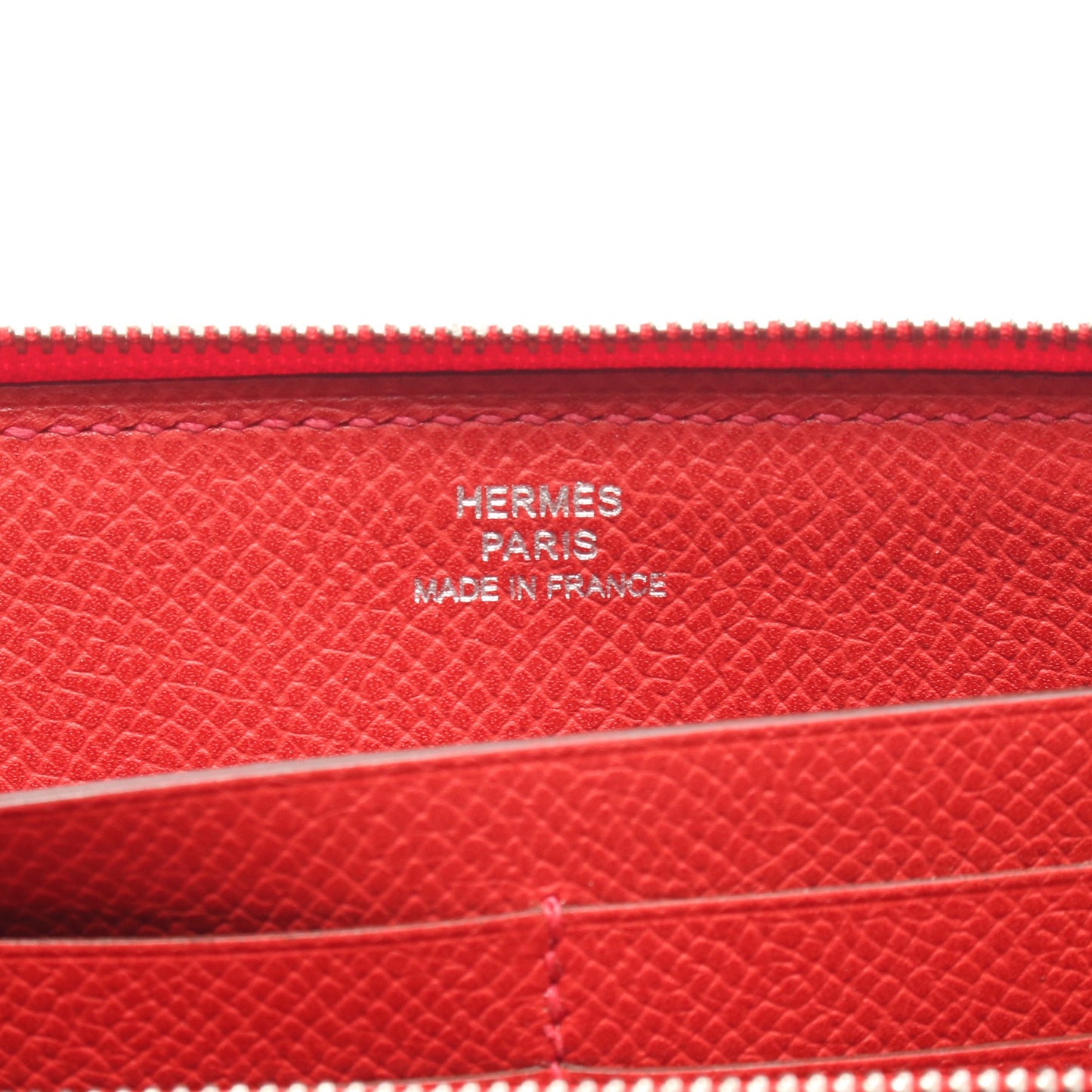 アザップロング ルージュガランス ラウンドファスナー長財布 ヴォーエプソン レッド シルバー金具 □J刻印 エルメス 財布・小物 HERMES