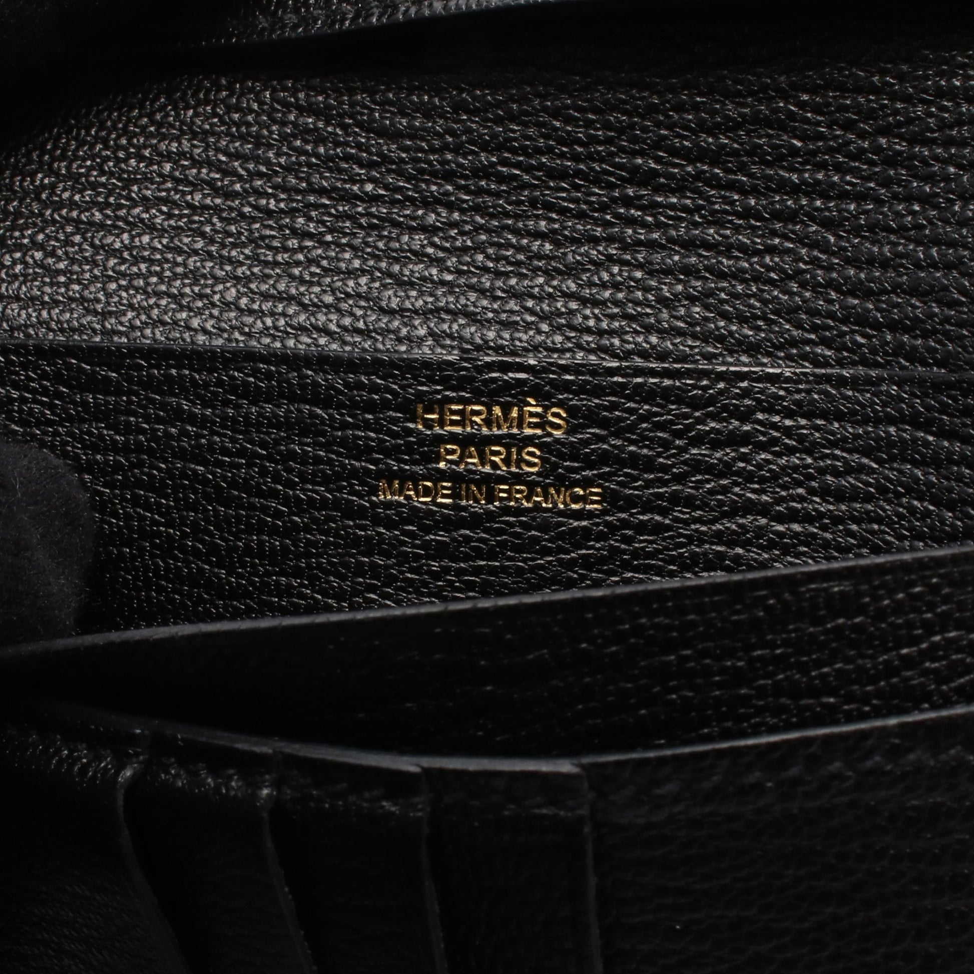 ベアンコンパクト 二つ折り財布 シェーブル ブラック ゴールド金具 C刻印 エルメス 財布・小物 HERMES