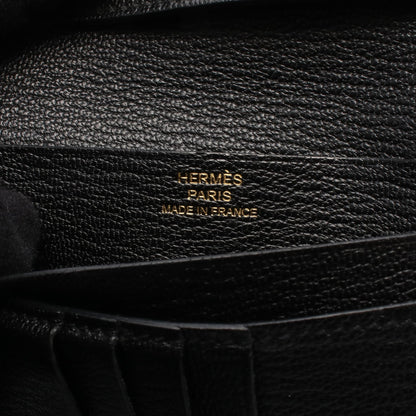 ベアンコンパクト 二つ折り財布 シェーブル ブラック ゴールド金具 C刻印 エルメス 財布・小物 HERMES