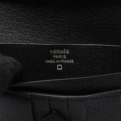 ベアンコンパクト 二つ折り財布 アリゲーターマット ブラック シルバー金具 Z刻印 エルメス 財布・小物 HERMES