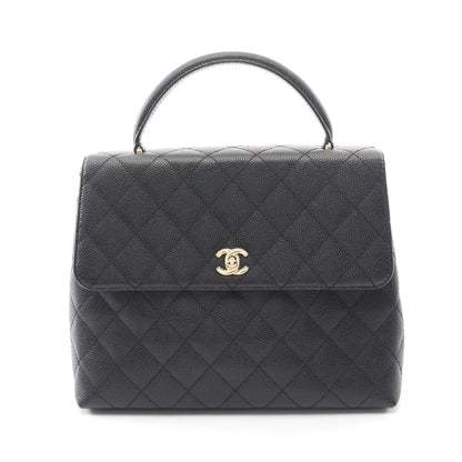 マトラッセ ハンドバッグ キャビアスキン ブラック ゴールド金具 シャネル バッグ CHANEL