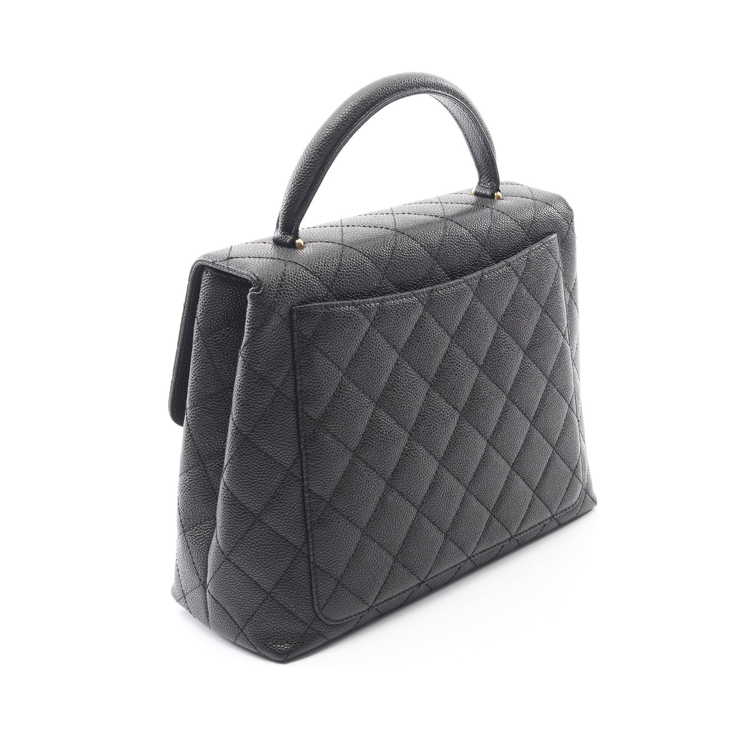マトラッセ ハンドバッグ キャビアスキン ブラック ゴールド金具 シャネル バッグ CHANEL