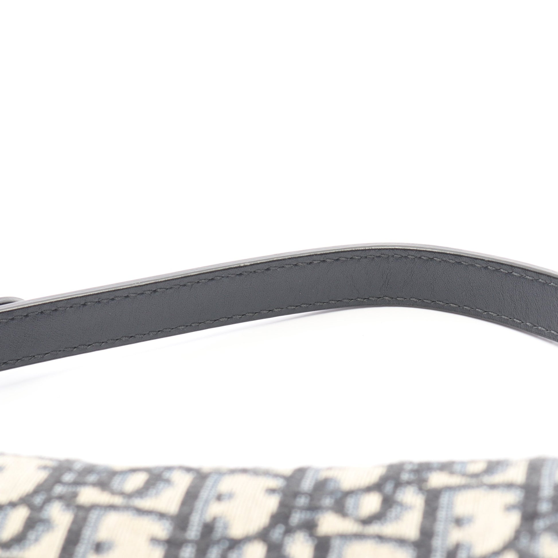 サドルバッグ ミニ オブリークジャカード ハンドバッグ キャンバス レザー アイボリー ネイビー クリスチャンディオール バッグ Christian Dior