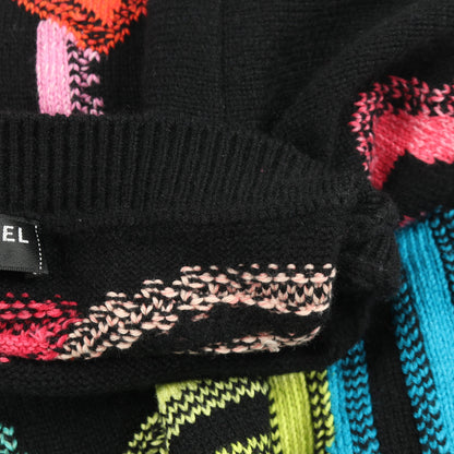 ロゴ ベスト ニット カシミヤ コットン ブラック マルチカラー シャネル トップス CHANEL