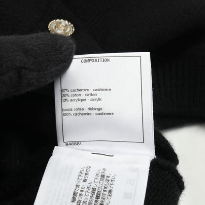 ロゴ ベスト ニット カシミヤ コットン ブラック マルチカラー シャネル トップス CHANEL