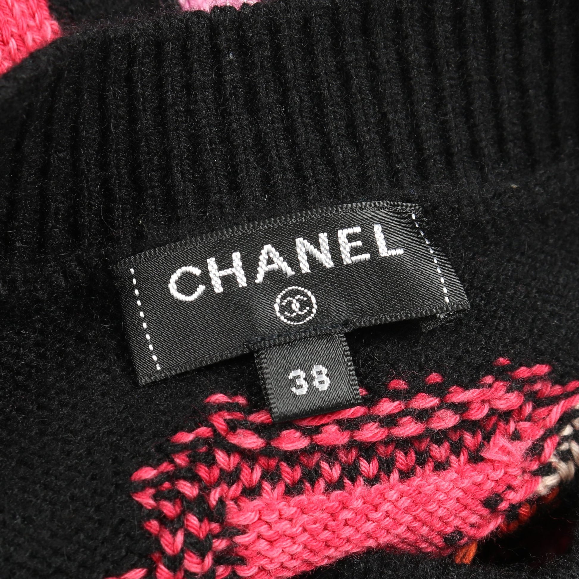 ロゴ ベスト ニット カシミヤ コットン ブラック マルチカラー シャネル トップス CHANEL
