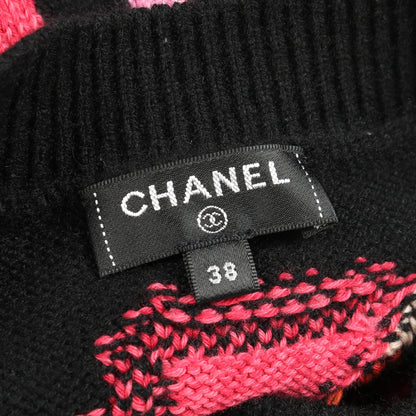 ロゴ ベスト ニット カシミヤ コットン ブラック マルチカラー シャネル トップス CHANEL