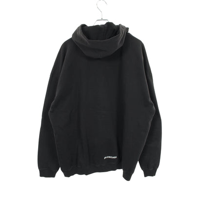 プルオーバーパーカー バックロゴ刺繍 コットン ブラック オーバーサイズ バレンシアガ トップス BALENCIAGA