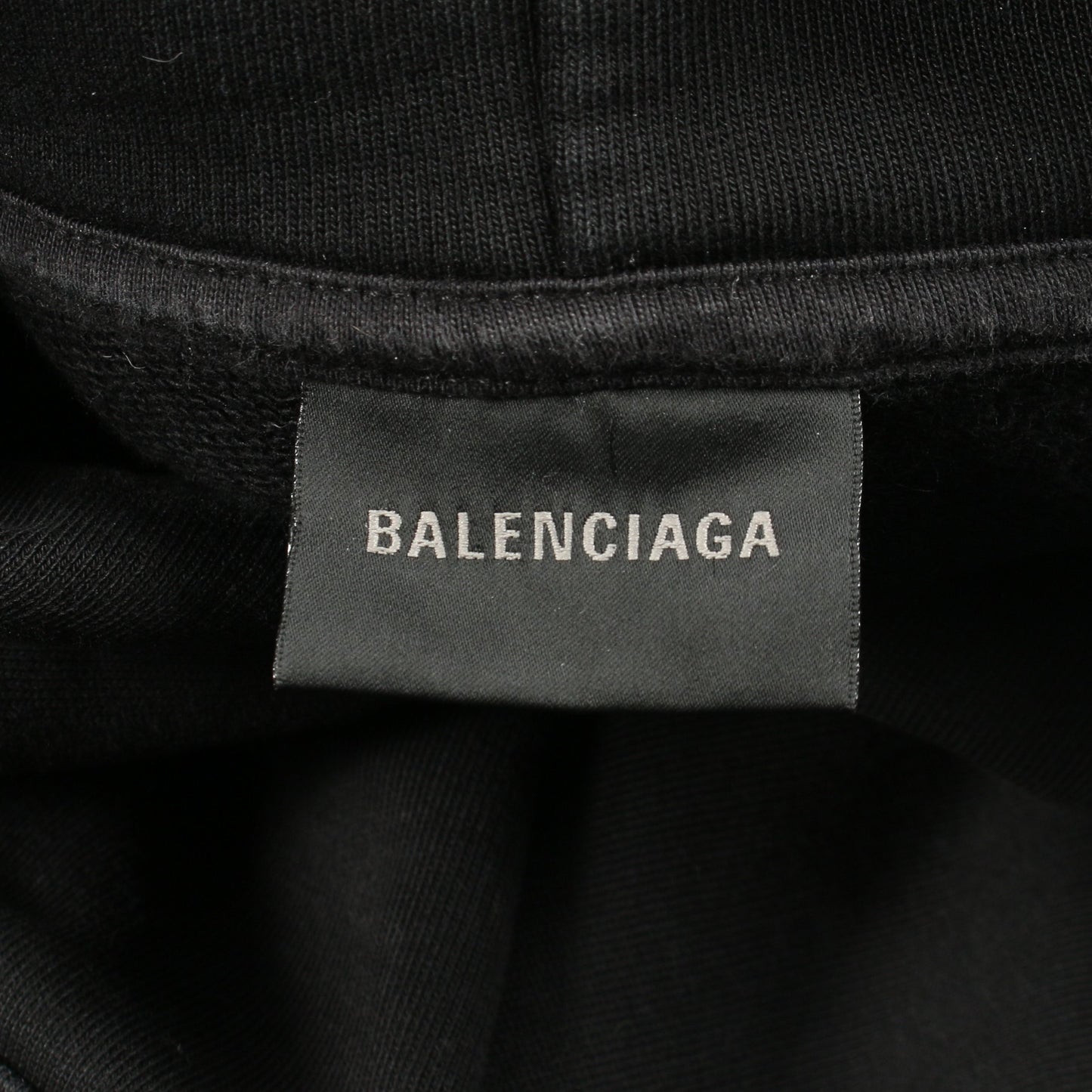プルオーバーパーカー バックロゴ刺繍 コットン ブラック オーバーサイズ バレンシアガ トップス BALENCIAGA