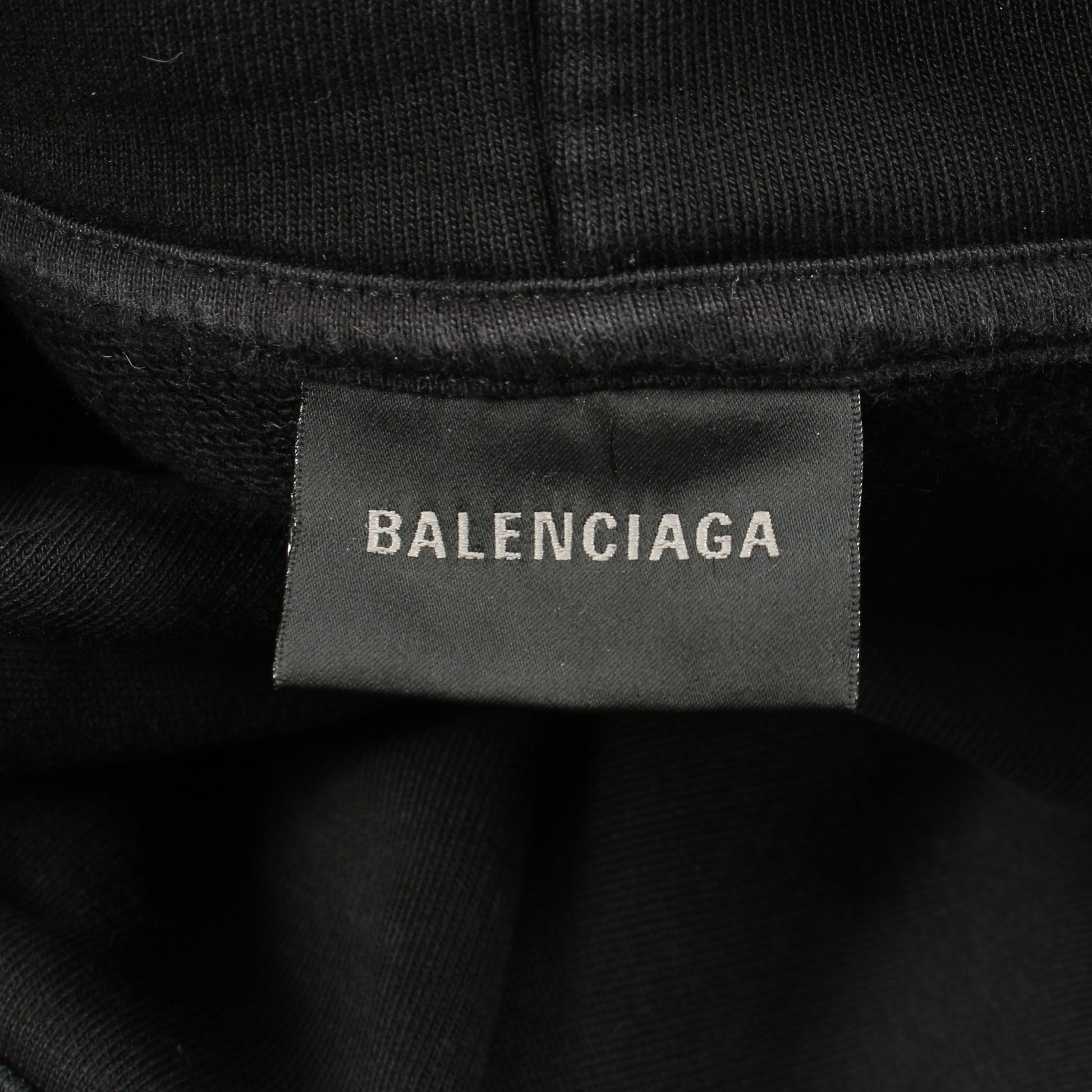 プルオーバーパーカー バックロゴ刺繍 コットン ブラック オーバーサイズ バレンシアガ トップス BALENCIAGA