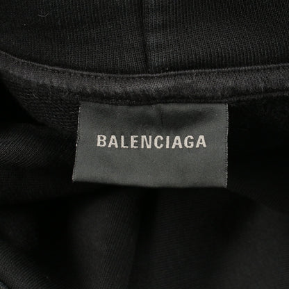 プルオーバーパーカー バックロゴ刺繍 コットン ブラック オーバーサイズ バレンシアガ トップス BALENCIAGA