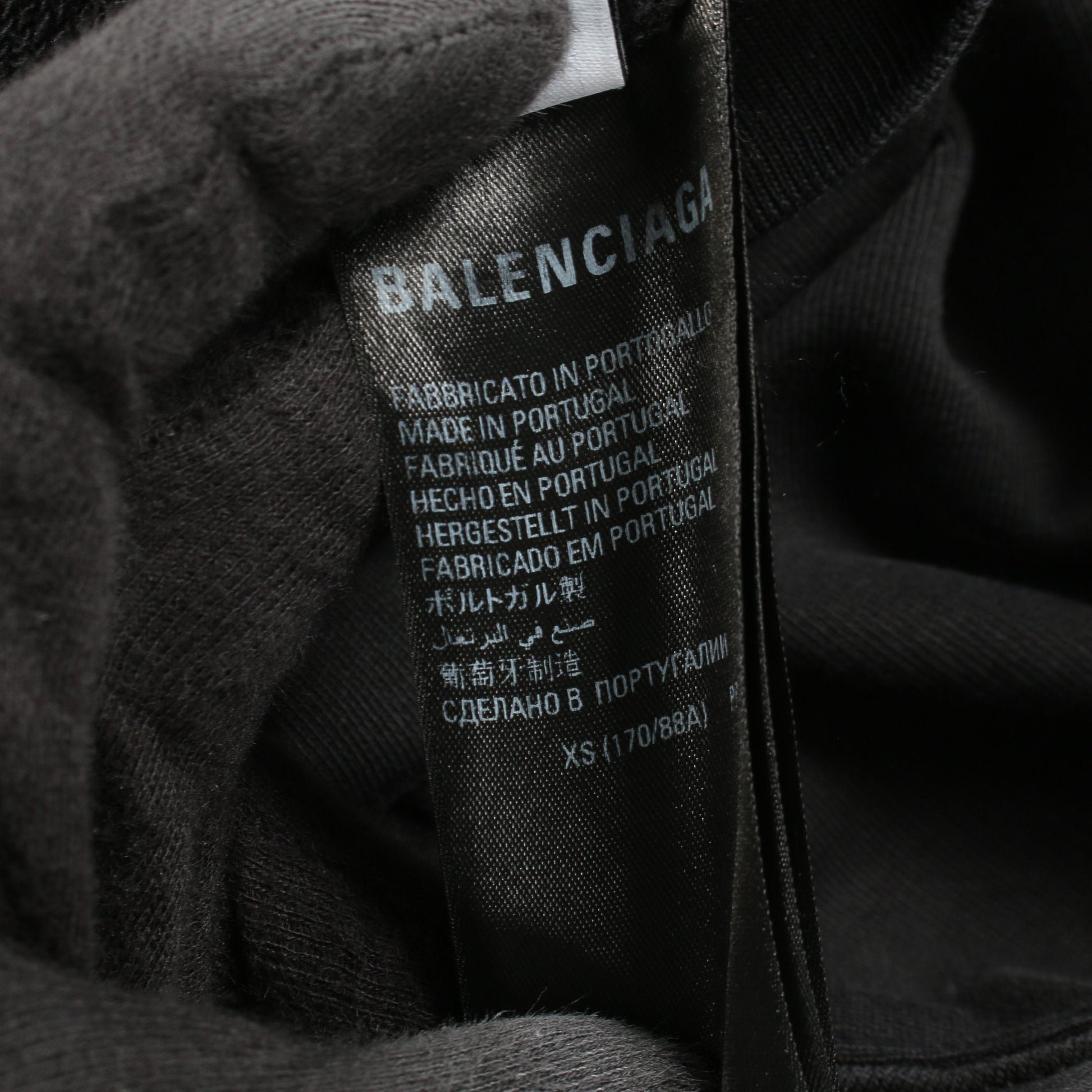 プルオーバーパーカー バックロゴ刺繍 コットン ブラック オーバーサイズ バレンシアガ トップス BALENCIAGA