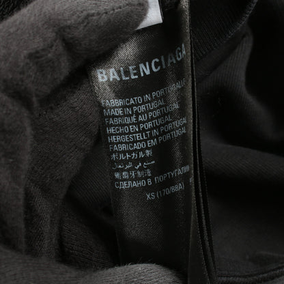 プルオーバーパーカー バックロゴ刺繍 コットン ブラック オーバーサイズ バレンシアガ トップス BALENCIAGA
