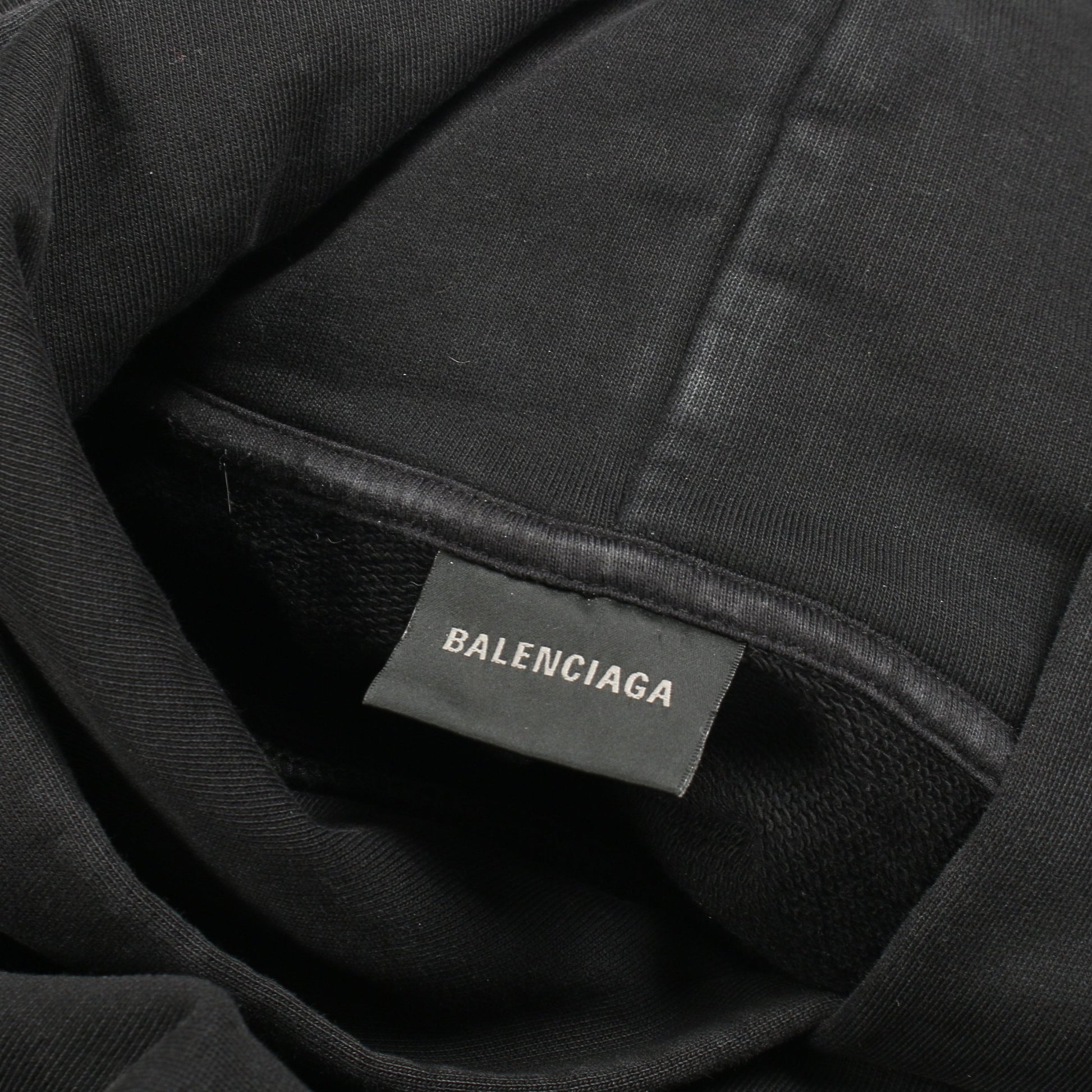 プルオーバーパーカー バックロゴ刺繍 コットン ブラック オーバーサイズ バレンシアガ トップス BALENCIAGA