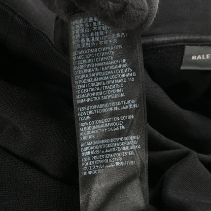 プルオーバーパーカー バックロゴ刺繍 コットン ブラック オーバーサイズ バレンシアガ トップス BALENCIAGA