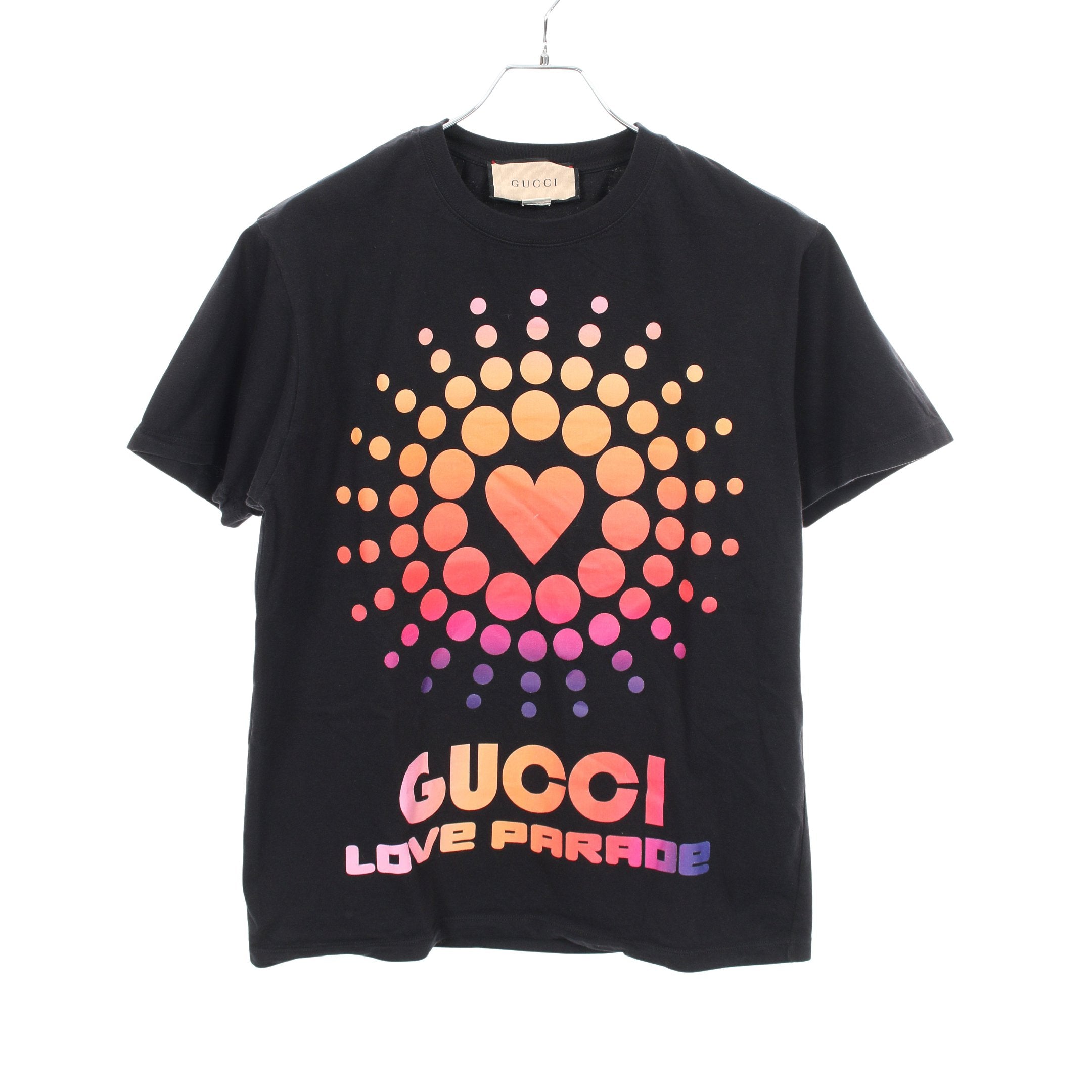 【バズ】GUCCI　コラボ 22SS ラブパレード Tシャツ 黒 Love Parade LA T-Shirt Tシャツ 半袖Tシャツ コットン ブラック