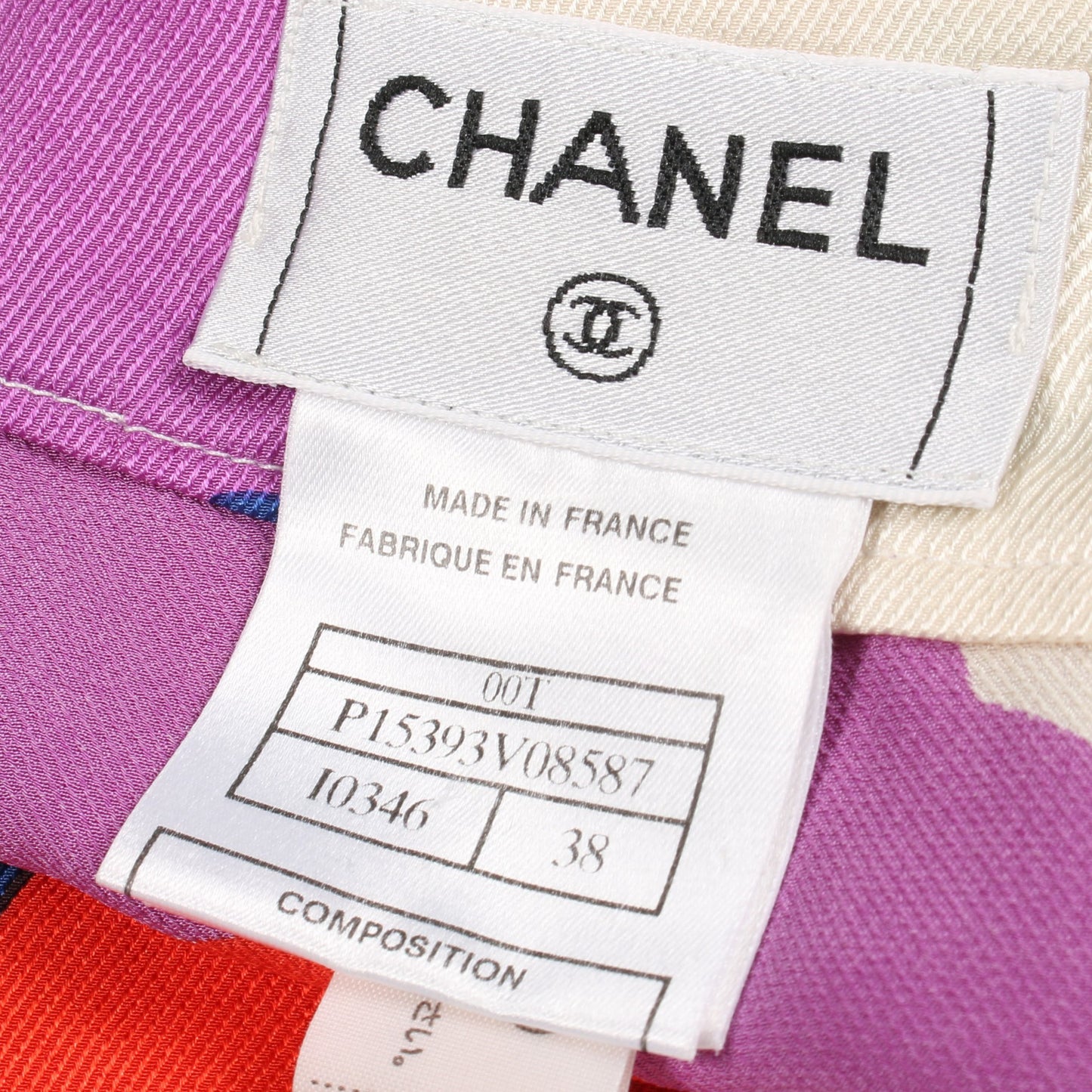 スカート 総柄 シルク マルチカラー シャネル ボトムス CHANEL
