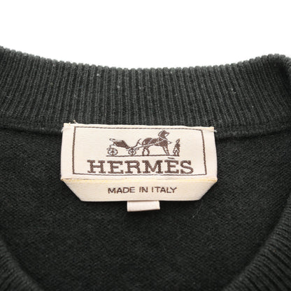 シェーヌダンクル ニット クルーネック カシミヤ ダークグリーン エルメス トップス HERMES