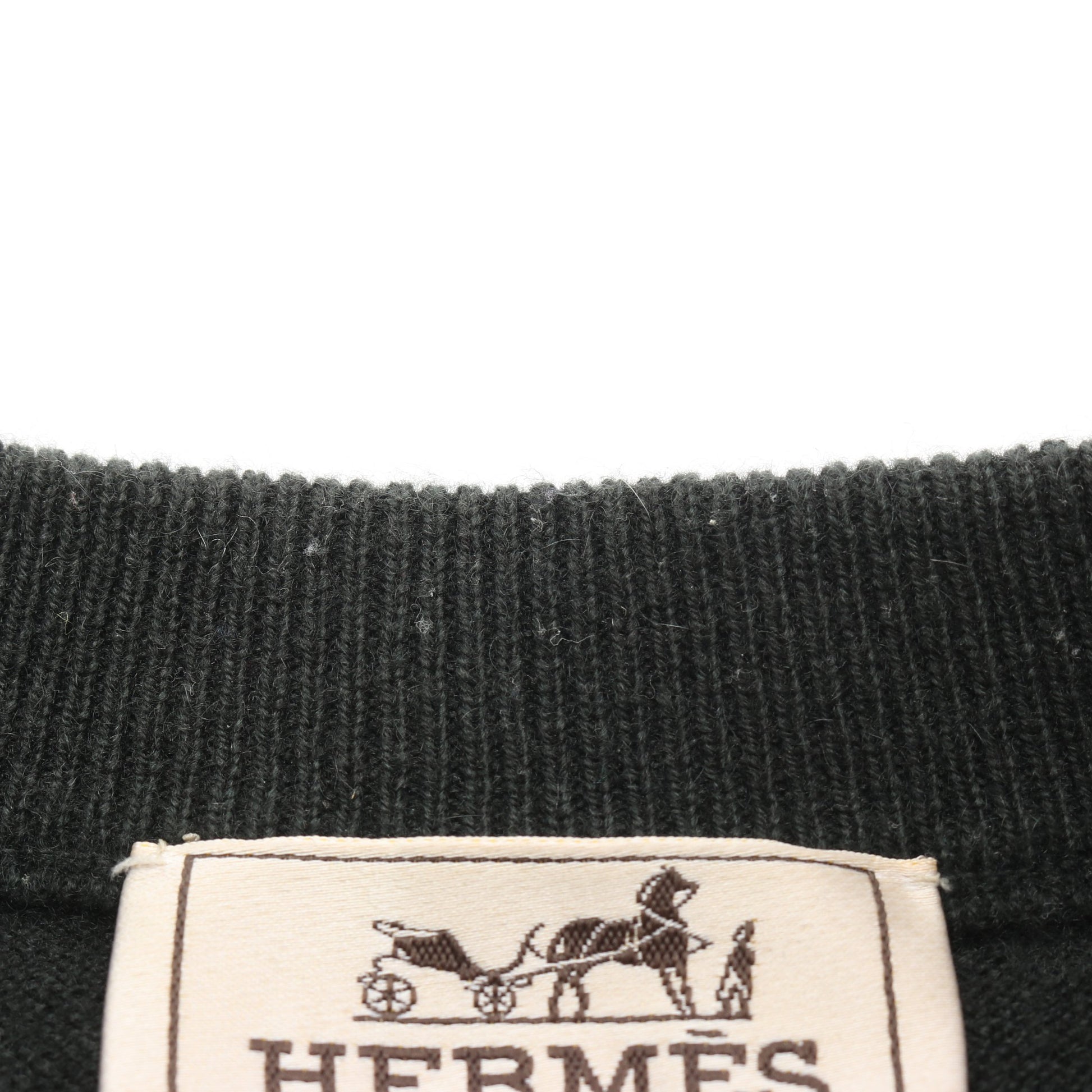 シェーヌダンクル ニット クルーネック カシミヤ ダークグリーン エルメス トップス HERMES