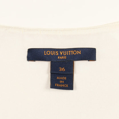 ワンピース ノーススリーブ シルク オフホワイト オレンジ ルイヴィトン ワンピース LOUIS VUITTON