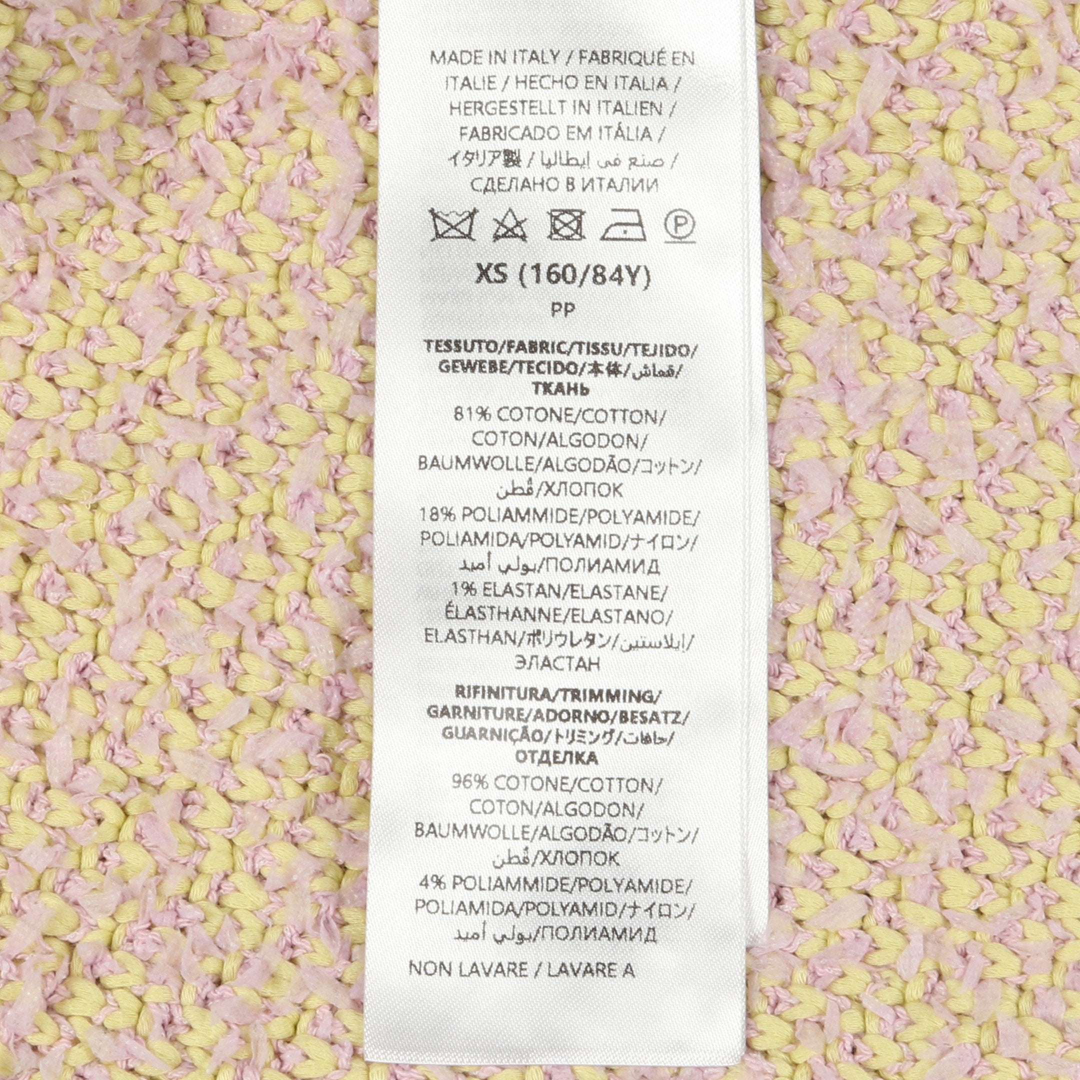 グッチ GUCCI ダブルGボタン カーディガン 衣料品 トップス コットン レディース イエロー系 / ピンク系 【中古】 GUCCI - グッチ GUCCI ダブルGボタン カーディガン 衣料品 トップス