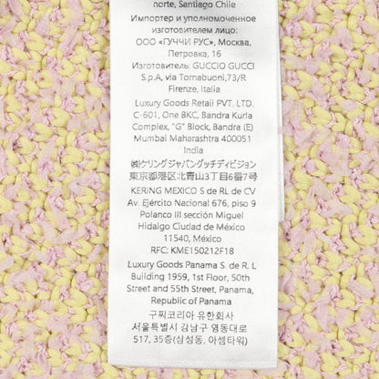 ダブルGボタン ツイード カーディガン コットン イエロー ピンク グッチ トップス GUCCI