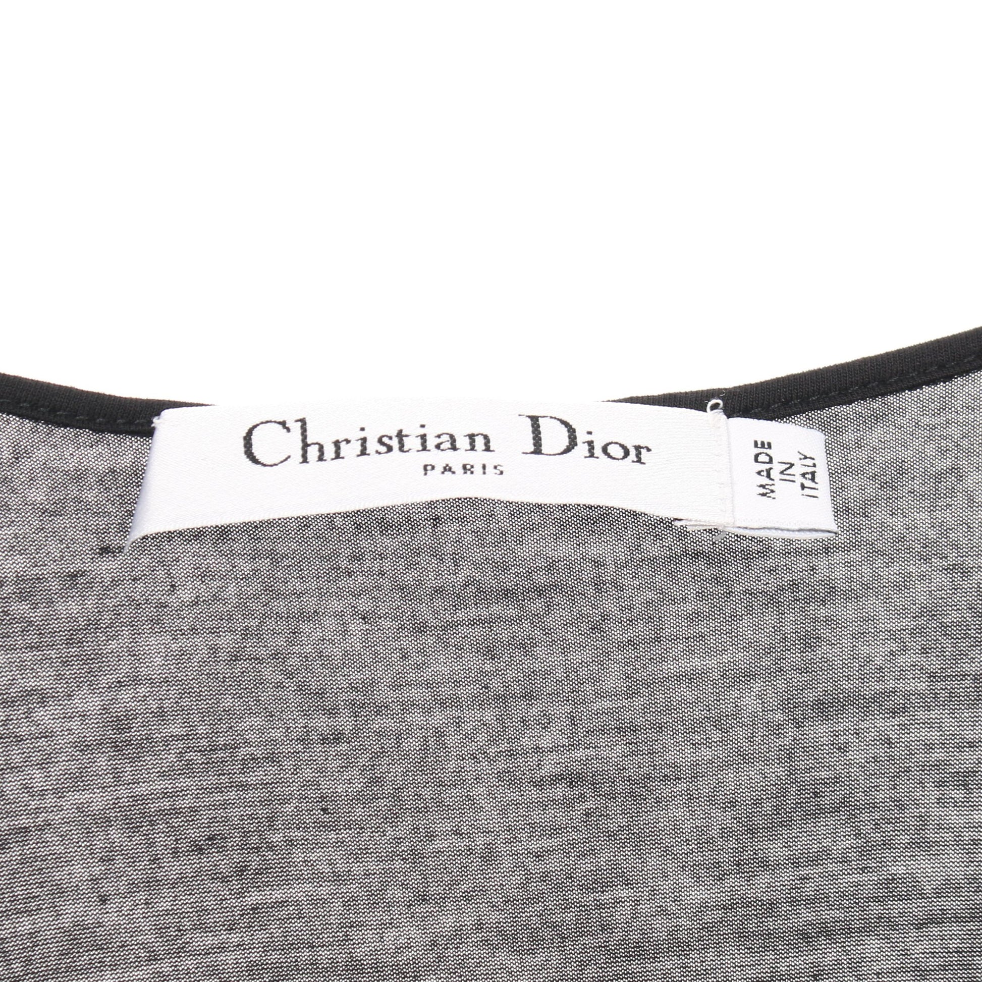 タンクトップ ボーダー スパンコール コットン ブラック クリスチャンディオール トップス Christian Dior