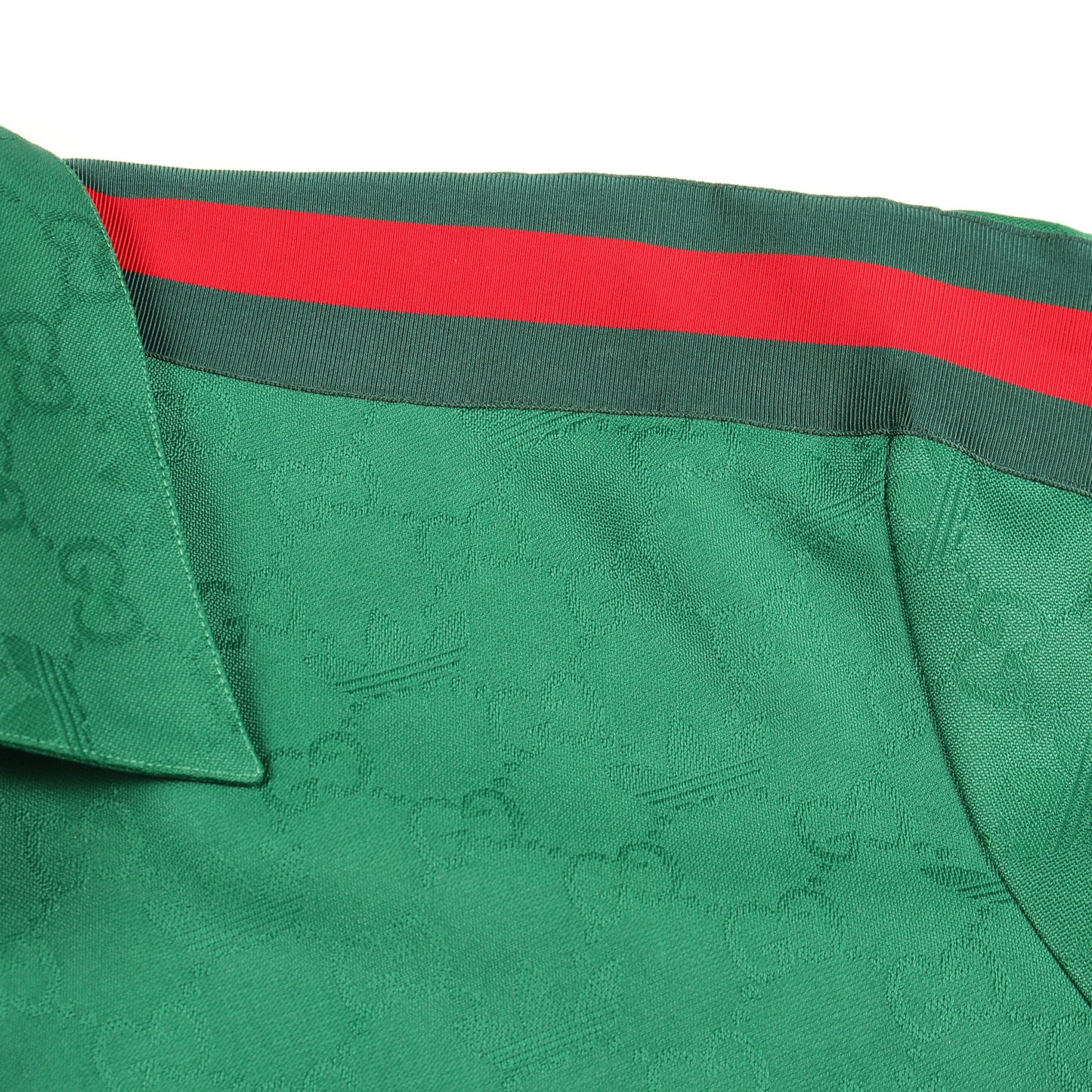 GUCCI × adidas GG柄 シャツ 半袖 コットン グリーン レッド グッチ トップス GUCCI