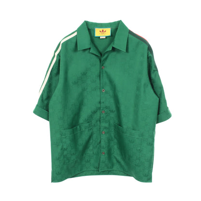 GUCCI × adidas GG柄 シャツ 半袖 コットン グリーン レッド グッチ トップス GUCCI