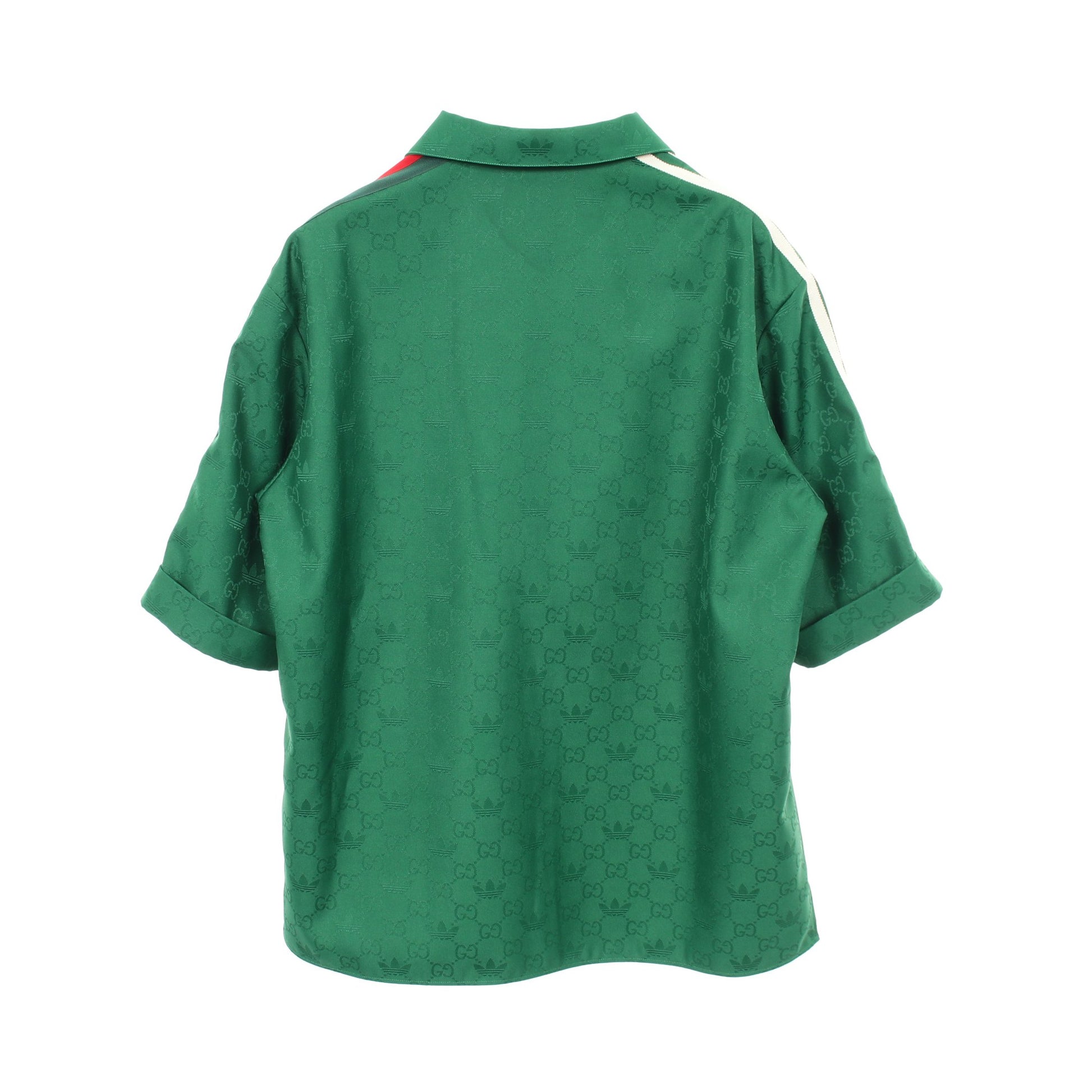 GUCCI × adidas GG柄 シャツ 半袖 コットン グリーン レッド グッチ トップス GUCCI