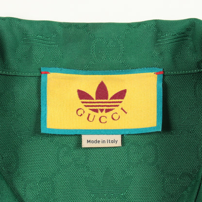GUCCI × adidas GG柄 シャツ 半袖 コットン グリーン レッド グッチ トップス GUCCI