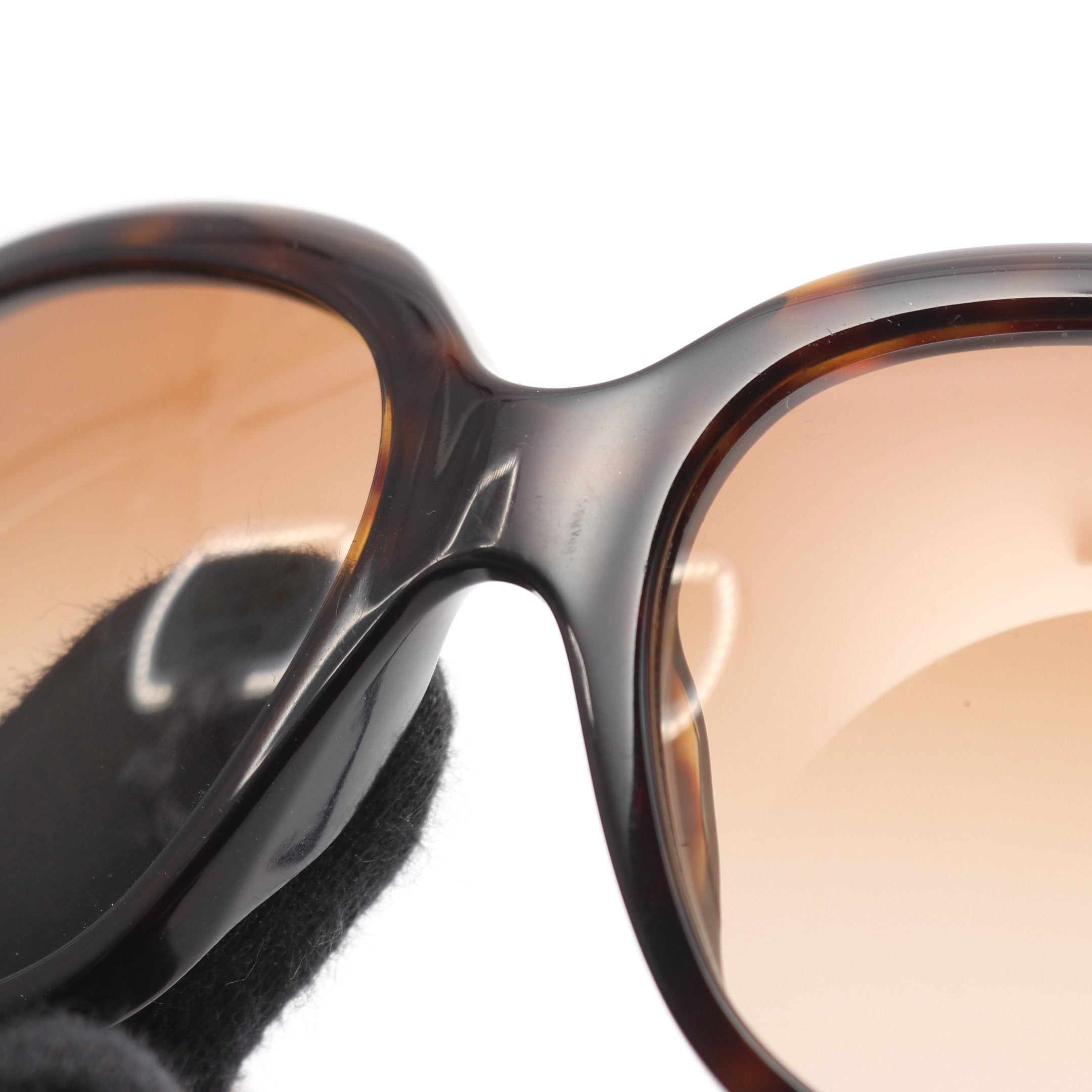 ココマーク サングラス べっ甲柄 ダークブラウン リボン