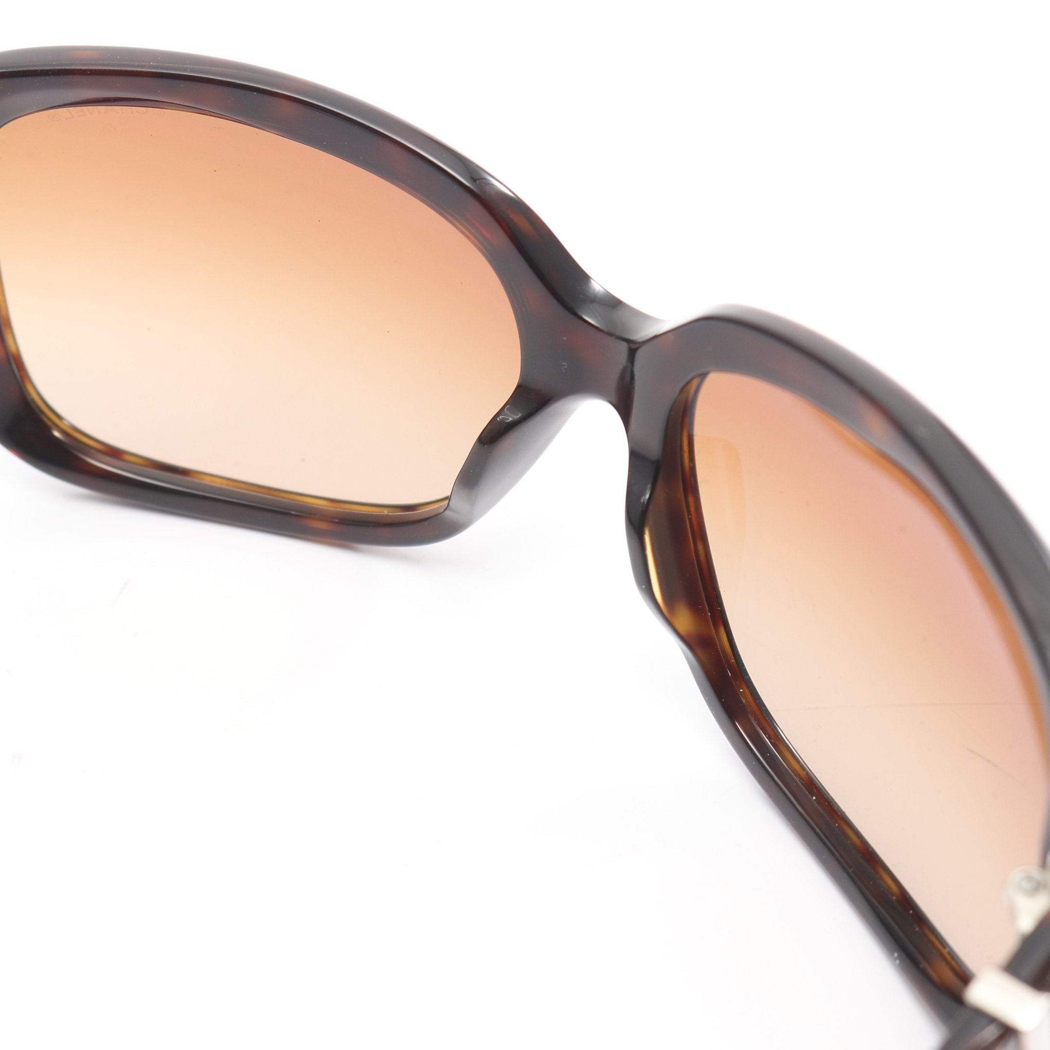 ココマーク サングラス べっ甲柄 ダークブラウン リボン