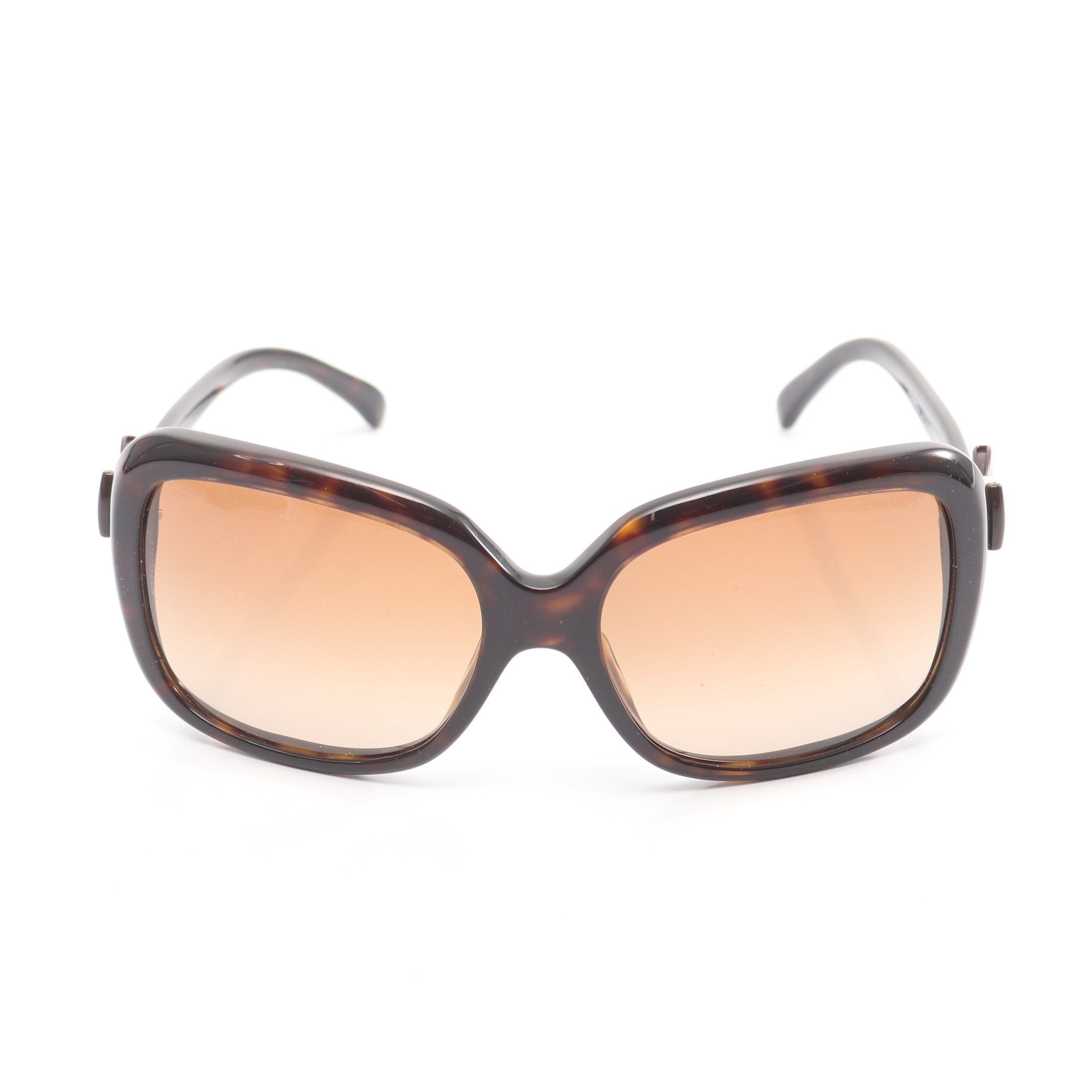 CHANべっ甲柄 サングラス ココマーク ブラウンレンズ ココマーク サングラス べっ甲柄 ダークブラウン リボン